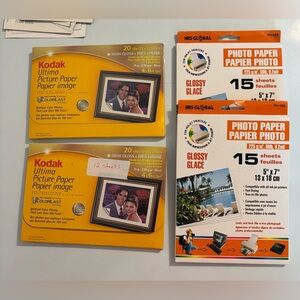 3 for $20 Glossy Inkjet Photo Paper Bundle - Kodak & HRS-Global - 4x6 & 5x7